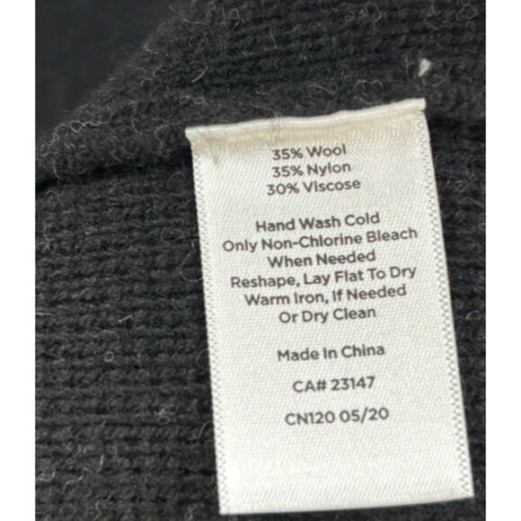 NWT Talbots Cardigan Sweater PXL Long Wool Blend Open Cream Black Colorblock - Picture 7 of 7